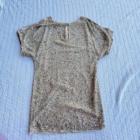 Stunning Cache Sequined Golden Mini Dress - Size 4 - Picture 9 of 9